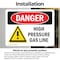 Signmission High Pressure Gas Line, 5 in W x Rectangle, Vinyl Decal OS-2PACK-DS-D-35-L-1325 - alternate 6